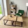 Zestaw stolików kawowych LOFTINSPIRED Velen Rustic Kwadratowy Craft + Czarny Materiał Płyta laminowana