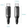 Kabel USB-C USB-C VENTION z wyświetlaczem 100W 2m Czarny Długość [m] 2