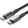 Kabel USB-C USB-C VENTION z wyświetlaczem 100W 2m Czarny