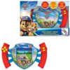 Opakowanie i konsola do gier Lexibook z motywem Psi Patrol, z kolorowym ekranem i czerwonymi uchwytami. Na opakowaniu widnieje napis: "Cyber Arcade® Motion" oraz "50 games including 10 Paw Patrol!"