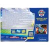 Opakowanie zabawki konsoli LEXIBOOK Psi Patrol JL3180PA z logo "PAW Patrol" i napisami "Cyber Arcade Motion" oraz "Motion Controlled Console" na niebieskim tle. Na dole znajduje się kod QR, zdjęcia ekranu gry oraz logo producenta "Lexibook".