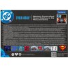 Na zdjęciu znajduje się opakowanie zabawki konsoli LEXIBOOK Superman JL3180SU z logo DC i Lexibook oraz napisem "CYBER ARCADE" i "Motion Controlled Avec Capteurs De Mouvements". Widoczny jest tekst w wielu językach dotyczący zasilania, gwarancji i ostrzeż
