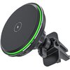 Uchwyt samochodowy QUALO MagSecure QMUS-KO-LD-01 Oval LED Czarny Miejsce montażu Kratka nawiewu