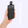 Powerbank QUALO Transparent QTPB10-LD-23-01 10000 mAh Czarny Typ ładowania Power Delivery