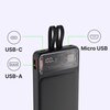 Powerbank QUALO Transparent QTPB10-LD-23-01 10000 mAh Czarny Typ baterii Litowo-polimerowa
