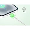 Biały kabel USB Typ-C jest podłączony do urządzenia, na którym wyświetla się ikona ładowania i poziom naładowania 98%. Obok widoczny jest napis "60 W Moc".