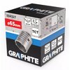 Kwadratowe opakowanie z napisem "GRAPHITE" i numerem "55H327" zawiera otwornicę o średnicy 65 mm, przeznaczoną do betonu i wiercenia z udarem, oznaczoną symbolem "TCT". Na opakowaniu znajdują się również schematy techniczne oraz dodatkowe oznaczenia, taki
