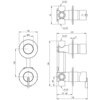 Schemat techniczny baterii prysznicowej z wymiarami w milimetrach: 120, 80, 42, 78, 127, 195, 40, 57-85, 132. Oznaczenia przyłączy: G 1/2".