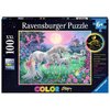 Puzzle RAVENSBURGER Color Star Line Jednorożce w blasku księżyca 13670 (100 elementów)