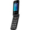 Telefon z klapką marki Kruger&Matz, model Simple 931 4G, w kolorze czarnym, z wyświetlaczem pokazującym godzinę 09:31 i datę 01.11.2024 oraz menu z opcjami "Menu" i "Kontakty". Na klawiaturze widoczne są duże, białe cyfry i litery, a także przyciski M1 i 