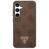 Etui GUESS Grained Hot Stamp Peony Pattern Triangle Logo MagSafe do Samsung Galaxy S25 Brązowy Model telefonu Galaxy S25