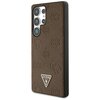Etui GUESS Grained Hot Stamp Peony Pattern Triangle Logo MagSafe do Samsung Galaxy S25 Ultra Brązowy Seria telefonu Galaxy S