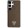 Etui GUESS Grained Hot Stamp Peony Pattern Triangle Logo MagSafe do Samsung Galaxy S25 Ultra Brązowy Model telefonu Galaxy S25 Ultra