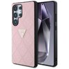 Etui GUESS Hot stamp 4G Pattern Triangle Metal Logo do Samsung Galaxy S25 Ultra Różowy