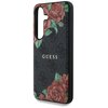 Etui GUESS Leather 4G Flowers Print Metal Classic Logo MagSafe do Samsung Galaxy S25 Czarny Typ Etui magnetyczne
