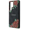 Etui GUESS Leather 4G Flowers Print Metal MagSafe do Samsung Galaxy S25 Ultra Czarny Typ Etui magnetyczne