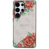 Etui GUESS Leather 4G Flowers Print Metal Classic Logo MagSafe do Samsung Galaxy S25 Ultra Różowy Model telefonu Galaxy S25 Ultra