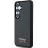 Etui RED BULL Real Carbon Fiber Shiny Logo MagSafe do Samsung Galaxy S25 Czarny Seria telefonu Galaxy S