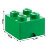 Pojemnik na LEGO z szufladką Brick 4 Zielony 40051734 Motyw Brick 4
