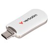 Pendrive VERBATIM Plectra 64GB, USB-C 3.0, Odczyt 100 Mb/s, Zapis 25 Mb/s, Biały