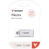 Pendrive VERBATIM Plectra 64GB, USB-C 3.0, Odczyt 100 Mb/s, Zapis 25 Mb/s, Biały Interfejs USB 3.2 Gen. 1