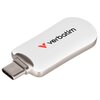 Pendrive VERBATIM Plectra 128GB, USB-C 3.0, Odczyt 100 Mb/s, Zapis 25 Mb/s, Biały