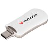 Pendrive VERBATIM Plectra 256GB, USB-C 3.0, Odczyt 100 Mb/s, Zapis 25 Mb/s, Biały