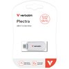Pendrive VERBATIM Plectra 512GB, USB-C 3.0, Odczyt 100 Mb/s, Zapis 25 Mb/s, Biały Interfejs USB 3.2 Gen. 1