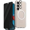 Etui PANZERGLASS Flagship 3w1 do Samsung Galaxy S25 Przezroczysty + Szkło prywatyzujące + Szkło na obiektyw