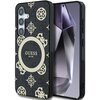 Etui GUESS 4G Background Gold Electroplated Peony Pattern MagSafe do Samsung Galaxy S25 Czarny