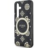 Etui GUESS 4G Background Gold Electroplated Peony Pattern MagSafe do Samsung Galaxy S25 Czarny Dominujący kolor Czarny