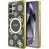 Etui GUESS 4G Background Gold Electroplated Peony Pattern MagSafe do Samsung Galaxy S25 Ultra Brązowy