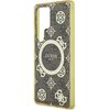 Etui GUESS 4G Background Gold Electroplated Peony Pattern MagSafe do Samsung Galaxy S25 Ultra Brązowy Typ Etui magnetyczne