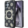 Etui GUESS 4G Background Gold Electroplated Peony Pattern MagSafe do Samsung Galaxy S25 Ultra Czarny