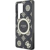 Etui GUESS 4G Background Gold Electroplated Peony Pattern MagSafe do Samsung Galaxy S25 Ultra Czarny Typ Etui magnetyczne