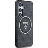 Etui GUESS 4G Glitter Triangle Buttons MagSafe do Samsung Galaxy S25 Czarny Dominujący kolor Czarny