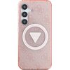 Etui GUESS 4G Glitter Triangle Buttons MagSafe do Samsung Galaxy S25 Różowy Seria telefonu Galaxy S