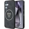 Etui GUESS 4G Glitter Triangle Buttons MagSafe do Samsung Galaxy S25+ Czarny