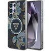 Etui GUESS Glitter Flowers Triangle Buttons MagSafe do Samsung Galaxy S25 Ultra Czarny
