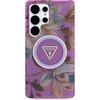Etui GUESS Glitter Flowers Triangle Buttons MagSafe do Samsung Galaxy S25 Ultra Fioletowy Seria telefonu Galaxy S