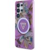 Etui GUESS Glitter Flowers Triangle Buttons MagSafe do Samsung Galaxy S25 Ultra Fioletowy Model telefonu Galaxy S25 Ultra