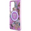 Etui GUESS Glitter Flowers Triangle Buttons MagSafe do Samsung Galaxy S25 Ultra Fioletowy Typ Etui magnetyczne