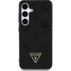Etui GUESS Grained Hot Stamp Peony Pattern Triangle Logo MagSafe do Samsung Galaxy S25 Czarny Seria telefonu Galaxy S