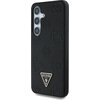 Etui GUESS Grained Hot Stamp Peony Pattern Triangle Logo MagSafe do Samsung Galaxy S25 Czarny Model telefonu Galaxy S25