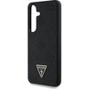 Etui GUESS Grained Hot Stamp Peony Pattern Triangle Logo MagSafe do Samsung Galaxy S25 Czarny Typ Etui magnetyczne