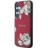 Etui GUESS Grained Printed Flower Pattern MagSafe do Samsung Galaxy S25 Fuksja Seria telefonu Galaxy S