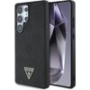 Etui GUESS Grained Hot Stamp Peony Pattern Triangle Logo MagSafe do Samsung Galaxy S25 Ultra Czarny