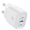 Biała ładowarka sieciowa z wtyczką europejską, posiada jedno wejście USB-C oznaczone jako "20W" oraz niebieską diodę. Na obudowie widoczne jest logo producenta.