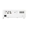 Biały projektor z widocznymi portami: dwa HDMI, USB, Ethernet, RS-232 oraz złącze zasilania. Na obudowie znajdują się napisy: "VIEWSONIC", "LS901HD", "HDMI", "Laser".