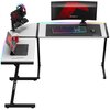 Biurko gamingowe HUZARO Hero 6.0 RGB Biały Zarządzanie przewodami Nie